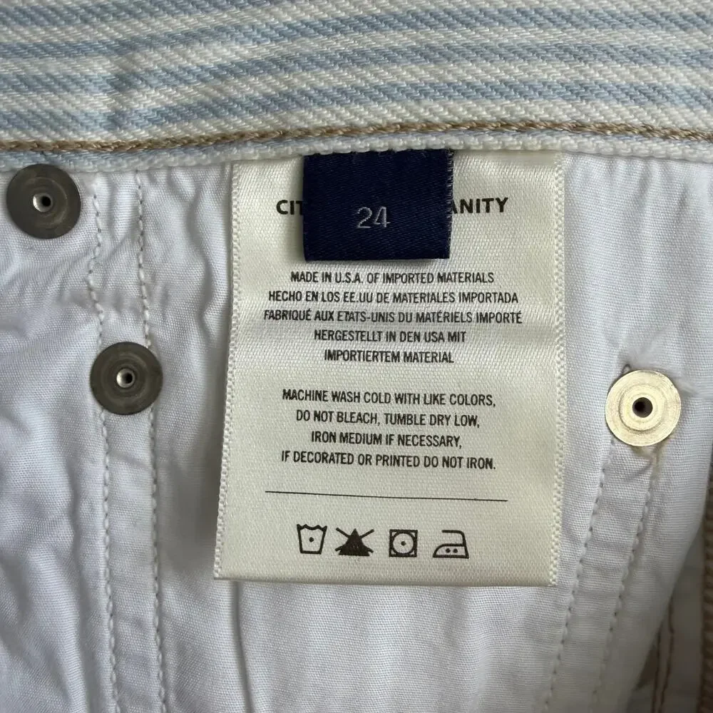 Citizens of Humanity Miro Marine Blue Stripe Relaxed Jeans Size 24
